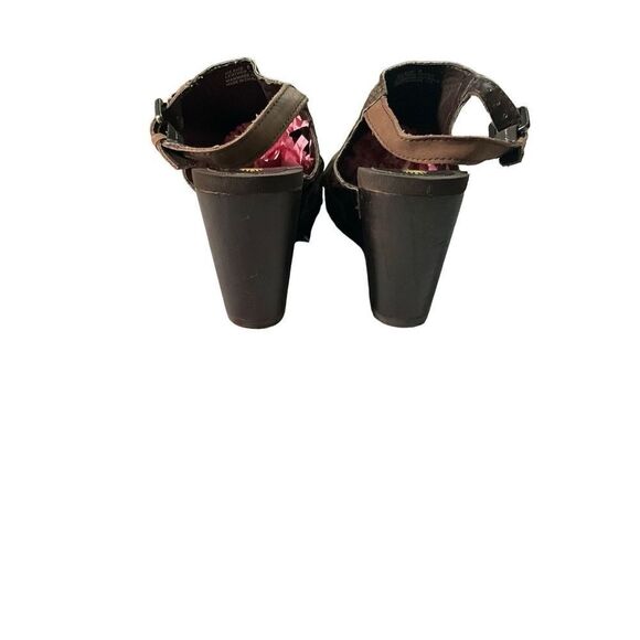 Volatile Brown Leather platform Wedges Peep Toe - Picture 12 of 15